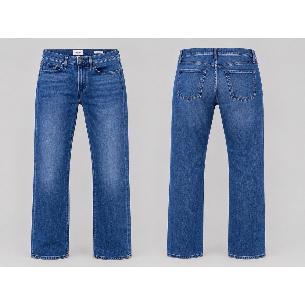 FRAME L'Homme Slim Jeans SIZE 33 Medium Blue Wash Denim Slim Straight